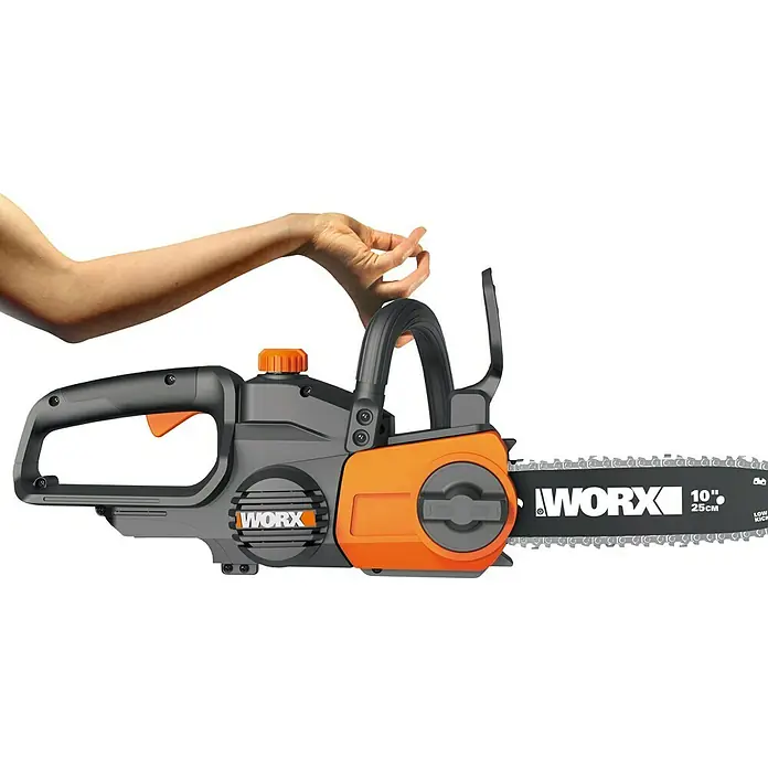 Worx PowerShare 20V Akku-Kettensäge WG322E.9 - 20 V, Li-Ionen, Ohne Akku, Schwertlänge: 25 cm - Die WORX Akku-Kettensäge bietet kabellose Freiheit und Leistung für Baumschnittarbeiten. Komfortabel und einfach zu bedienen.