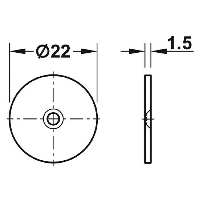 Häfele MagnetverschlussHaftkraft: 3 kg, M5 Front View