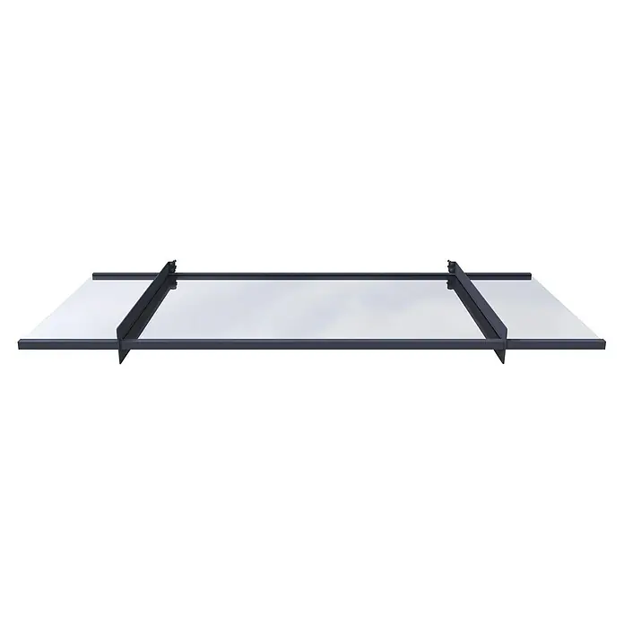 Solid Elements Pultvordach Louisa - 205,5 x 94 x 14 cm, Anthrazitgrau - Moderne Glasüberdachung mit dunklem Rahmen. Das schlichte Design bietet Schutz und lässt gleichzeitig viel Licht durch. Ideal für Eingänge und Terrassen.