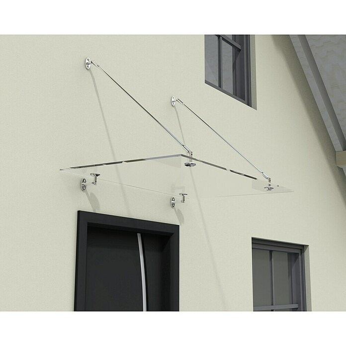 Palram Vordach Taurus (1.400 x 900 x 400 mm, Farbe Träger: Silber)