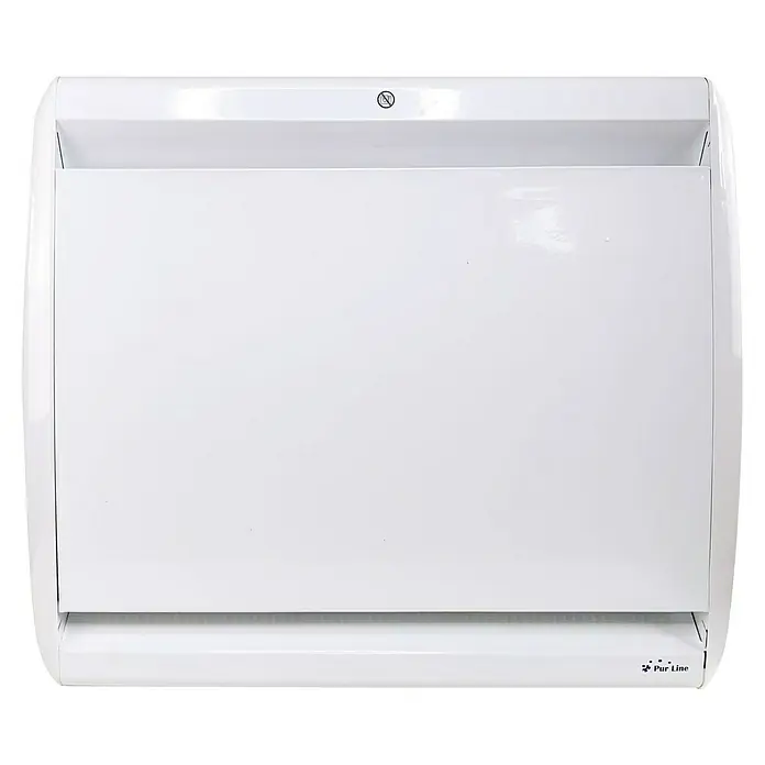 Purline Emisor térmico Micairon A1000 WiFi - 1.000 W, Blanco, 10 x 60 x 55 cm - Primer plano de un dispensador de toallas Pur Line blanco, ideal para baños o entornos comerciales.