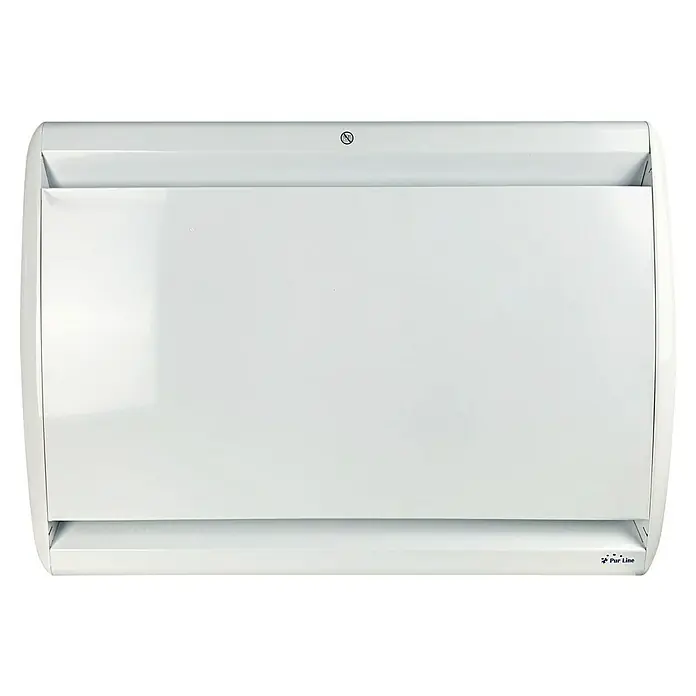 Purline Emisor térmico Micairon A1500 WiFi - 1.500 W, Blanco, 10 x 75 x 55 cm - Un radiador Pur Line blanco con superficie lisa, perfecto para espacios modernos.