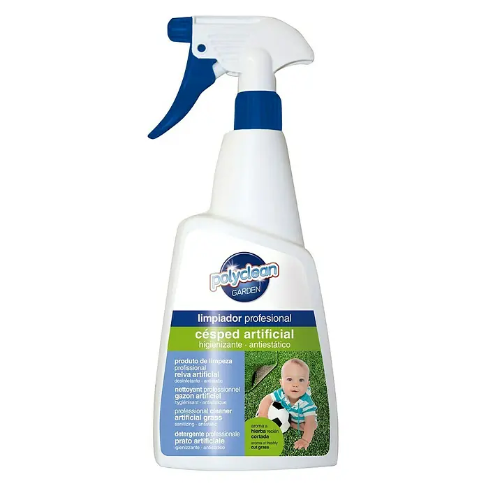 Limpiador profesional césped artificial - 750 ml, Tipo de envase: Dispensador - Polyclean Garden limpiador profesional para césped artificial, higienizante y antiestático con aroma a hierba recién cortada.