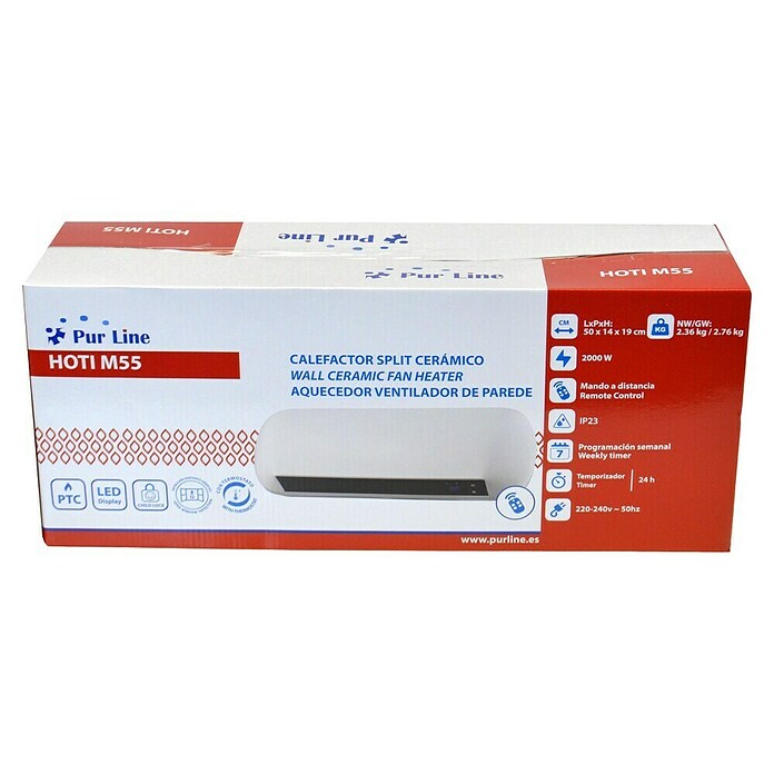 Purline Heizlüfter Split HOTI M55 (2 000 W, Weiß, 19 x 50 x 14 cm) | BAUHAUS