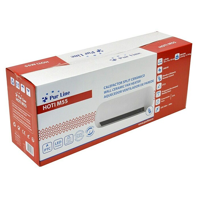 Purline Heizlüfter Split HOTI M55 (2 000 W, Weiß, 19 x 50 x 14 cm) | BAUHAUS