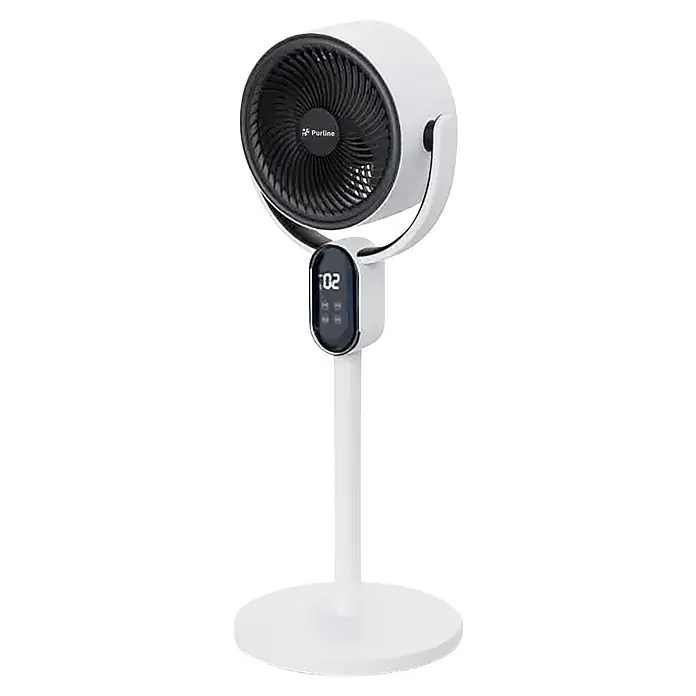 Purline Venty Ventilador de sobremesa Apollo - Blanco - Ventilador de pie Purline con pantalla digital y diseño moderno y elegante en blanco para una circulación óptima del aire.