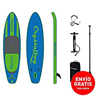 Crystalbay Paddle surf (L x An x Al: 285 x 71 x 12 cm, Carga útil: 90 kg, Hinchable, Azul/Gris/Verde)