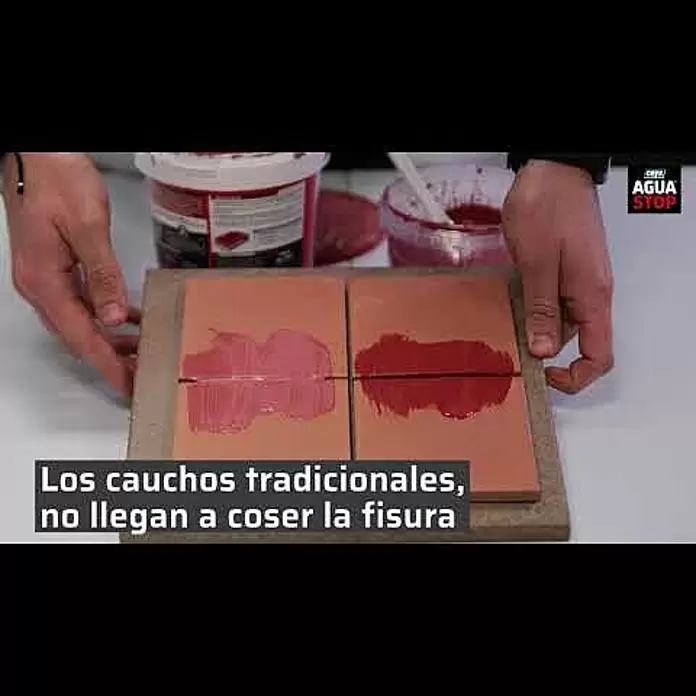 Ceys Impermeabilizante caucho acrílico Agua Stop - 5 kg, Terracota - Caractersticas y beneficios de la membrana impermeabilizante | Ceys AGUASTOP Caucho Fibras