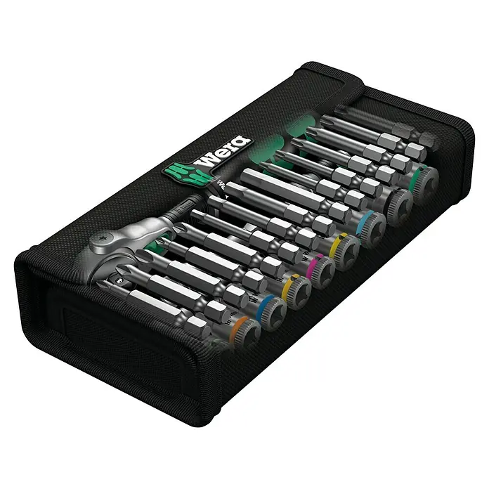 Wera Steckschlüssel-Set Zyklop 8100 - 28 -tlg., Antriebsgröße: ¼″ - Wera Bit-Check mit Knarre: Kompaktes Werkzeugset für Schraubarbeiten, ideal für unterwegs und den professionellen Einsatz.