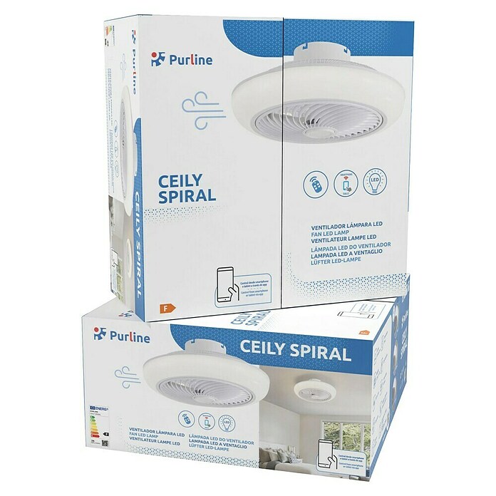 Purline Deckenventilator Ceily Spiral (Weiß, 45 cm, 36 W, Warmweiß) | BAUHAUS