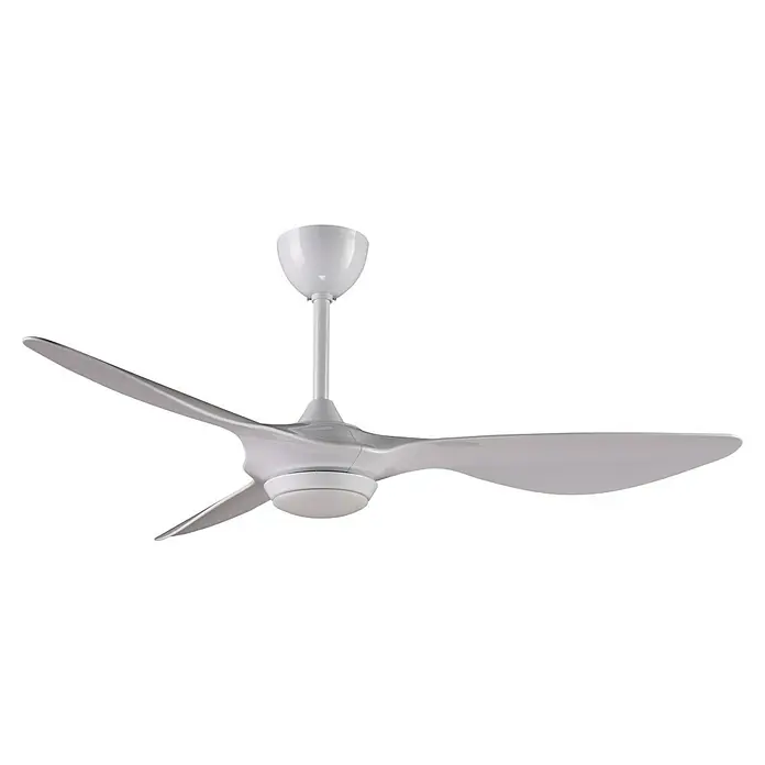 Purline Ventilador de techo Helix White - Blanco, 132 cm, 35 W, Blanco cálido - Un ventilador de techo blanco con tres aspas y una luz integrada. Su diseño elegante se integra perfectamente en espacios modernos.