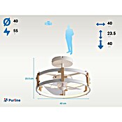 Purline Deckenventilator Ceily Wood (Weiß, 40 cm, 42 W, Warmweiß) | BAUHAUS