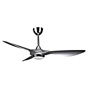 Purline Deckenventilator Helix Silver (Silber, 132 cm, 35 W, Warmweiß) | BAUHAUS
