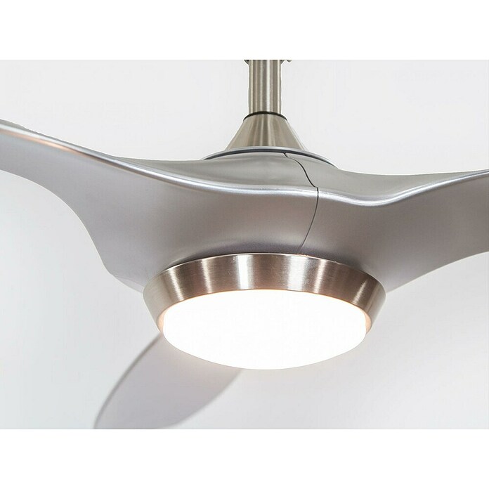Purline Deckenventilator Helix Silver (Silber, 132 cm, 35 W, Warmweiß) | BAUHAUS
