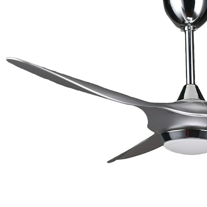 Purline Deckenventilator Helix Silver (Silber, 132 cm, 35 W, Warmweiß) | BAUHAUS