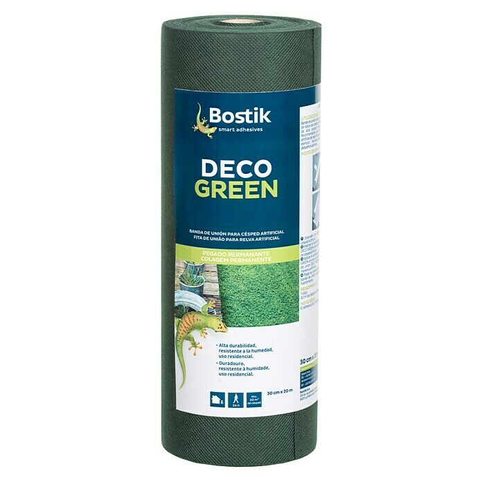 Bostik Banda de fijación Deco green verde (20 m x 30 cm, Reforzado con tejido)