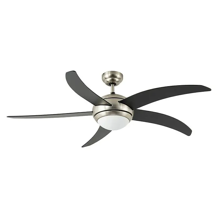 Arte confort Ventilador de techo Tahiti - Negro, 132 cm, 65 W - Ventilador de techo de cinco aspas con iluminación integrada para un ambiente confortable en cualquier habitación. Ventilador práctico y elegante.