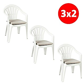 Set de cojines para asiento (6 pzs., Color: Gris, L x An x Al: 40 x 40 x 3,5 cm)