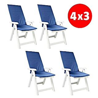 Set de cojines para asiento de posiciones (4 pzs., Azul, L x An x Al: 120 x 50 x 3,5 cm)