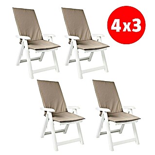 Set de cojines para asiento de posiciones (4 pzs., Tierra, L x An x Al: 120 x 50 x 3,5 cm)