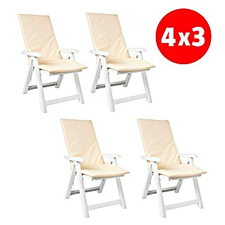 Set de cojines para asiento de posiciones (4 pzs., Beige, L x An x Al: 120 x 50 x 3,5 cm)