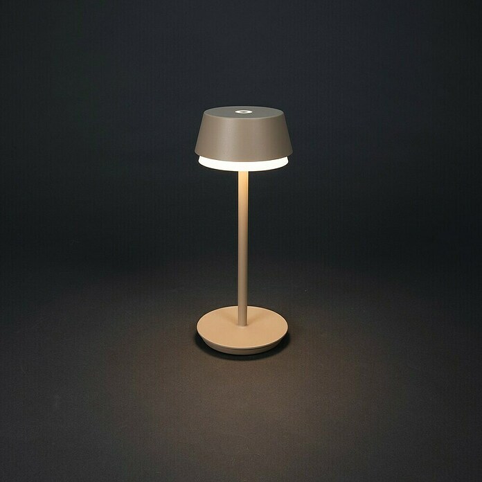 Konstsmide Akku-Tischleuchte Lyon (2,5 W, L x B x H: 12 x 12 x 30 cm, Sand, RGBW) | BAUHAUS