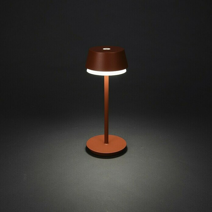 Konstsmide Akku-Tischleuchte Lyon (2,5 W, L x B x H: 12 x 12 x 30 cm, Terracotta, RGBW) | BAUHAUS