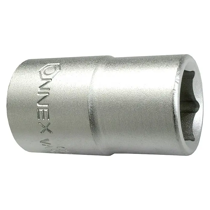 Connex Inserto para llaves de vaso - Ancho de llave: 21 mm, ½″ - Primer plano de un vaso ONNEX hecho de acero cromo vanadio con un hueco hexagonal para tareas de llave.