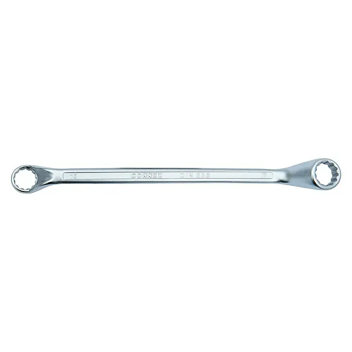 Connex Llave de anillo doble - Ancho de llave: 16 mm - 17 mm, DIN 838 - Llave de anillo doble Connex, tamaños 16 y 17, ideal para trabajos de atornillado en taller y garaje. Robusta y de fabricación precisa.