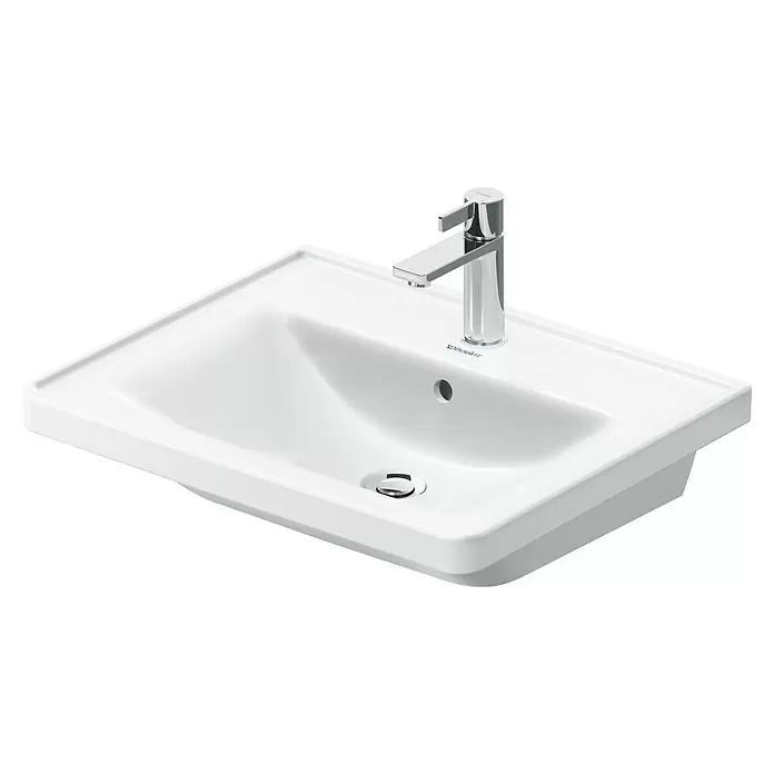 Duravit Waschtisch D-Neo - 60 x 48 cm, Weiß - Weißes Keramikwaschbecken mit Chromarmatur.
