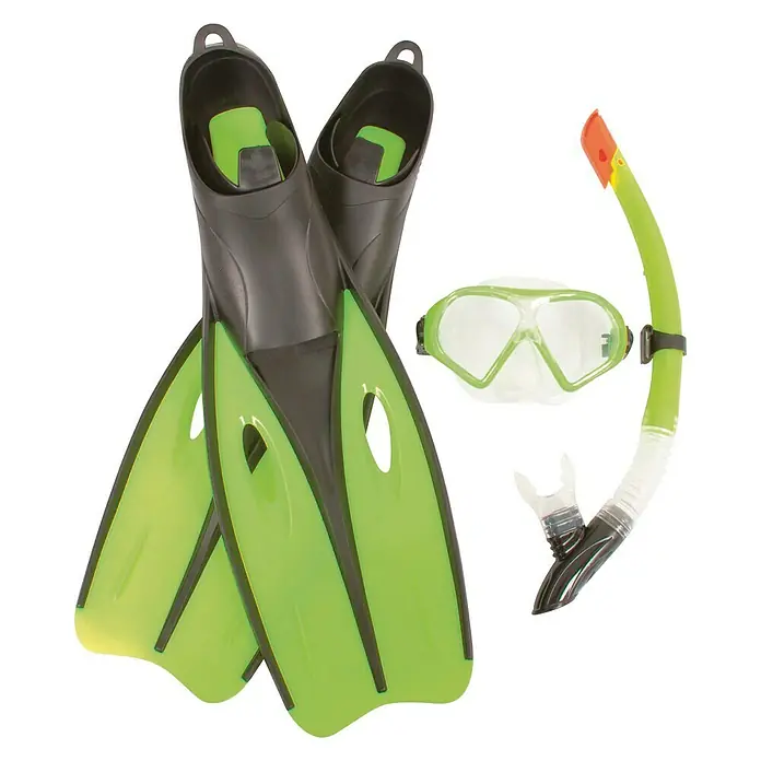 Bestway Set de buceo Dream Diver 38 - 39 - Apto para: Adultos, Plástico, Azul - Equipo de snorkel: aletas, máscara y tubo en negro y verde, perfecto para aventuras submarinas.