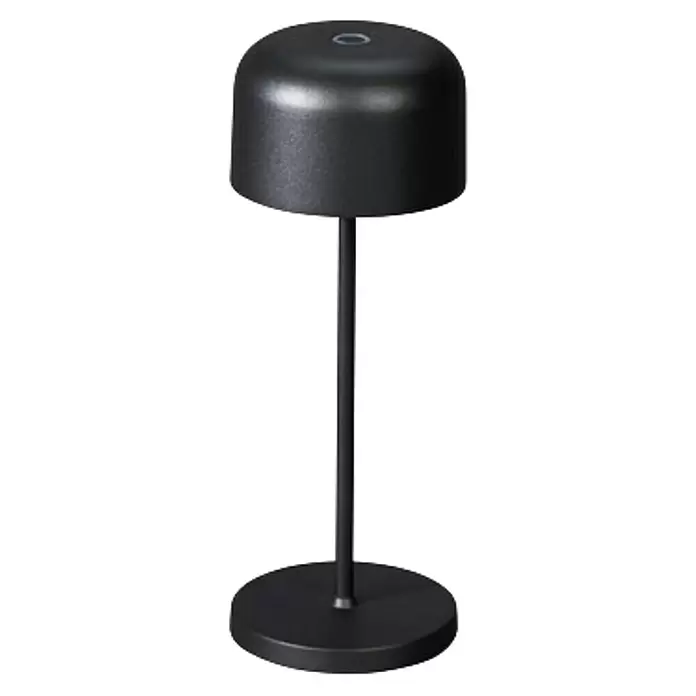 Konstsmide Akku-Tischleuchte Lille Mini - 2,5 W, L x B x H: 7,5 x 7,5 x 20 cm, Schwarz, Mehrfarbig - Mattschwarze Tischleuchte mit zylindrischem Schirm, schlankem Stiel und rundem Fuß.
