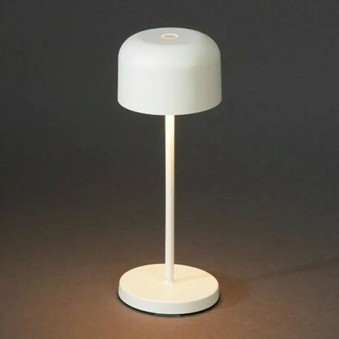 Konstsmide Akku-Tischleuchte Lille Mini - 2,5 W, L x B x H: 7,5 x 7,5 x 20 cm, Weiß, Mehrfarbig - Elegante weiße Tischleuchte. Die moderne Lampe sorgt mit ihrem minimalistischen Design für eine angenehme Beleuchtung und ist ein stilvoller Hingucker.