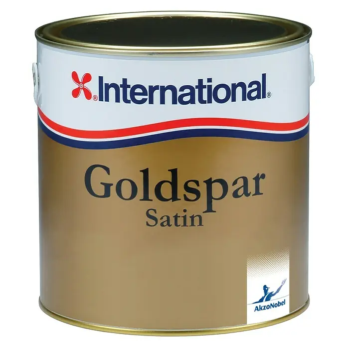 International Polyurethan-Klarlack Goldspar - Transparent, 2,5 l, Seidenglänzend - Dose International Goldspar Satin Bootslack.