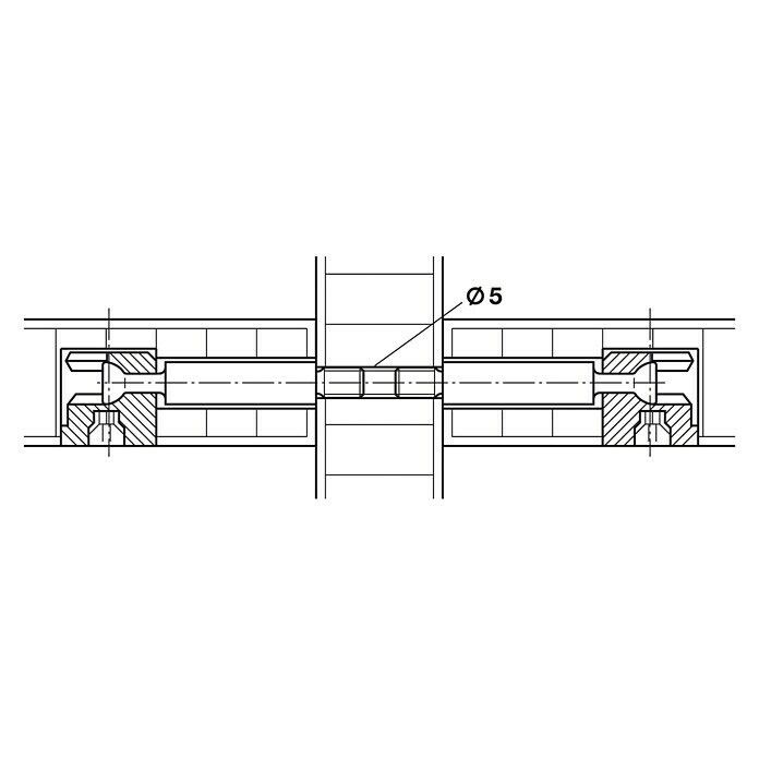 Häfele GewindehülseLänge: 18 mm, Passend für: Holzdicken 24 - 29 mm Front View