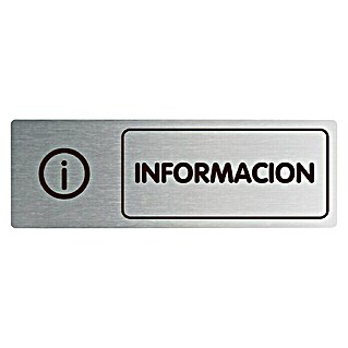 Rótulo (Plateado/Negro, Información, 18 x 5 cm)