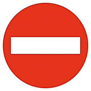 Cartel (Rojo/Blanco, Prohibido el tráfico, 15 x 15 cm)