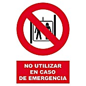 Cartel (Rojo/Blanco, No utilizar en caso de emergencia)