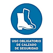 Cartel (Azul / Blanco, Uso obligatorio de calzado de seguridad)