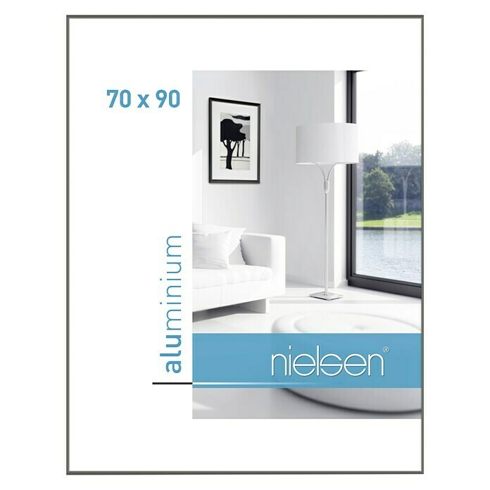 Nielsen Bilderrahmen Classic (Contrastgrau, 70 x 90 cm, Aluminium)