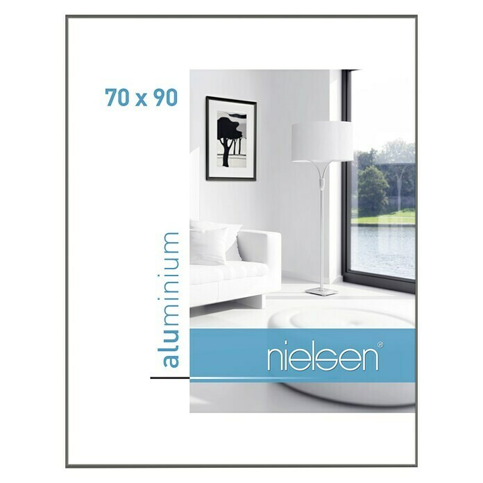 Nielsen Bilderrahmen ClassicContrastgrau, 70 x 90 cm, Aluminium Front View