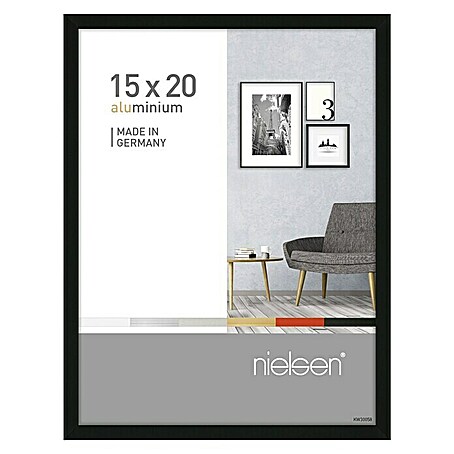 Nielsen Alurahmen Pixel (15 x 20 cm, Schwarz)