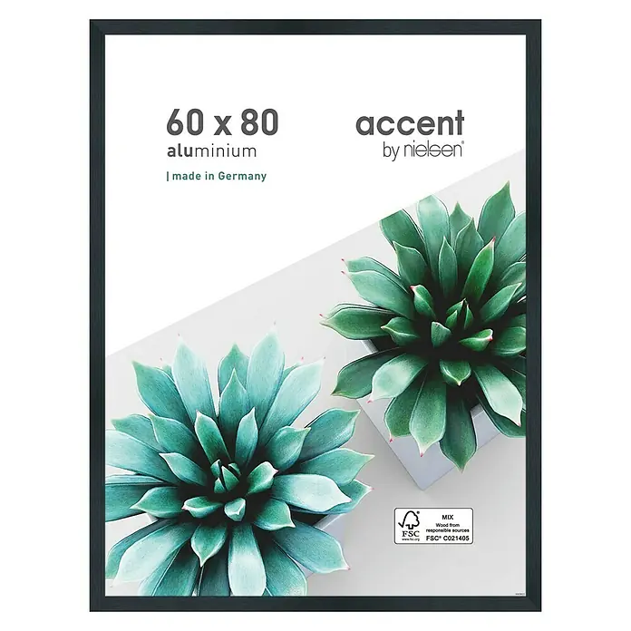 Alurahmen Star - 60 x 80 cm, Schwarz - Bilderrahmen Akzent by Nielsen, 60x80 cm, Aluminium, Made in Germany. Elegantes Design für Ihre Lieblingsbilder und Kunstwerke.