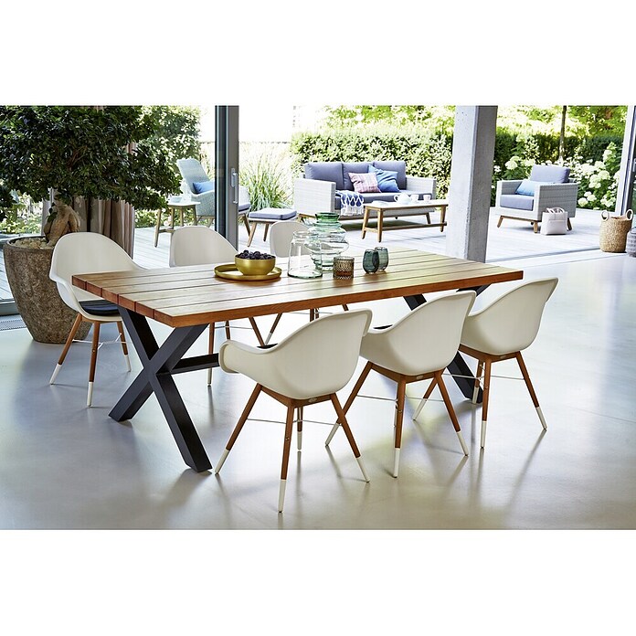 Tuintafel (l x b: 220 x 100 cm, Materiaal tafelblad: Hout)