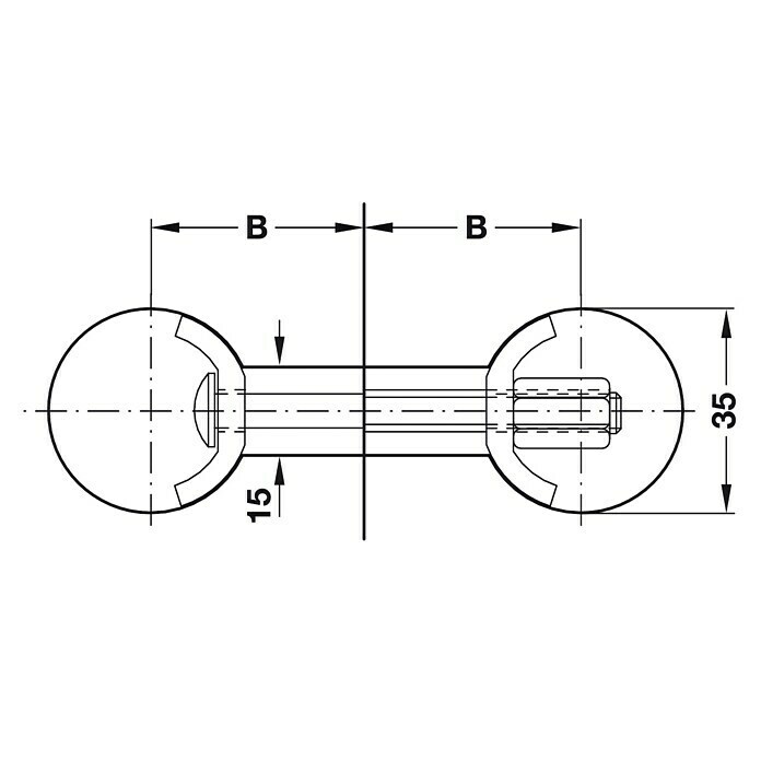 Häfele ArbeitsplattenverbinderLänge: 65 mm Front View