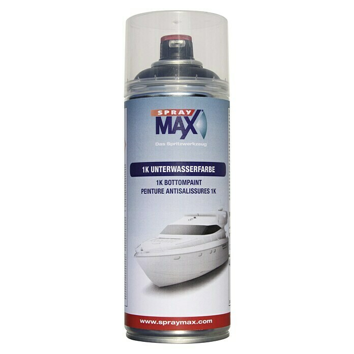 SprayMax Unterwasserfarbe 1kSchwarz, 400 ml Front View