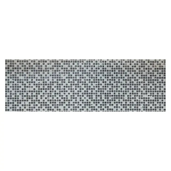 Mosaikfliese Quadrat Crystal Mix XCM M810 - 30,5 x 32,2 cm, Grau/Grün, Glänzend - Nahaufnahme einer grauen Mosaikfliese mit kleinen quadratischen Stücken, die ein stilvolles und modernes Design zeigen.