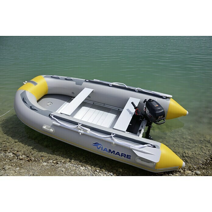 Viamare Schlauchboot 330 S AluL x B x H: 330 x 162 x 44 cm, Geeignet für: 4+1 Personen, Nutzlast: 650 kg, Gelb/Grau Unknown