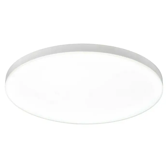 Tween Light LED-Panel rund Frameless - 40 W, Ø x H: 40 x 6 cm, Weiß, Mehrfarbig - Nahaufnahme einer runden, weißen LED-Deckenleuchte mit schlichtem Design, ideal für moderne Innenräume und energieeffiziente Beleuchtung.