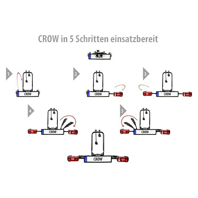 Eufab Fahrradträger CrowGeeignet für: 2 Fahrräder, Max. Ladegewicht: 50 kg, Passend für: Fahrzeuge mit Anhängerkupplung Unknown